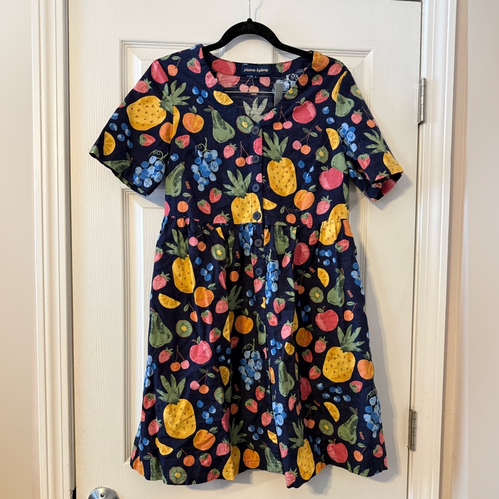 PH Navy Fruit Print Dress